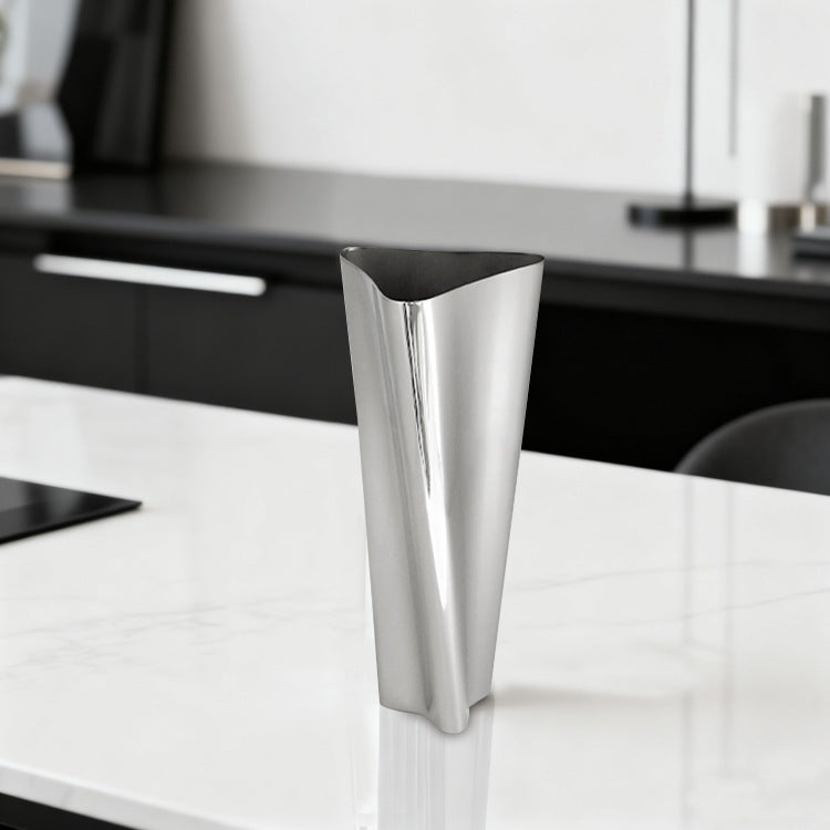 Contemporary Fluid Metal Vase