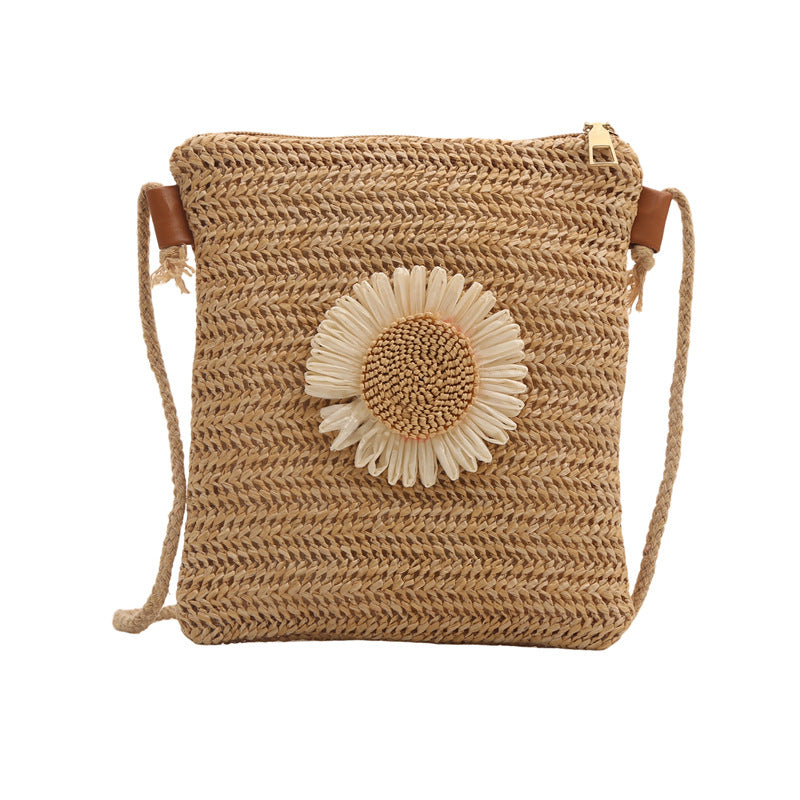 Crochet Floral Crossbody Bag