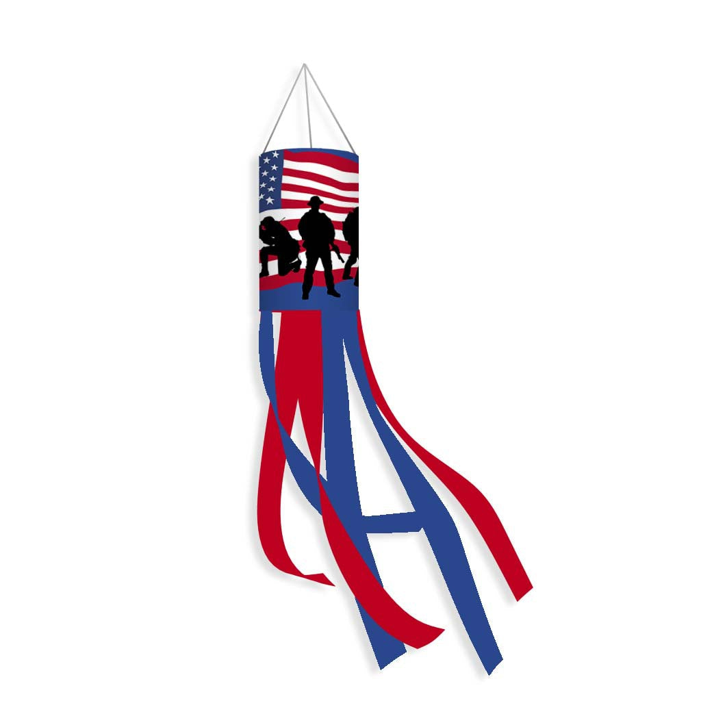 Unisex nan tubular windsock wind streamer with long ribbon tails and swivel hook Kalsten
