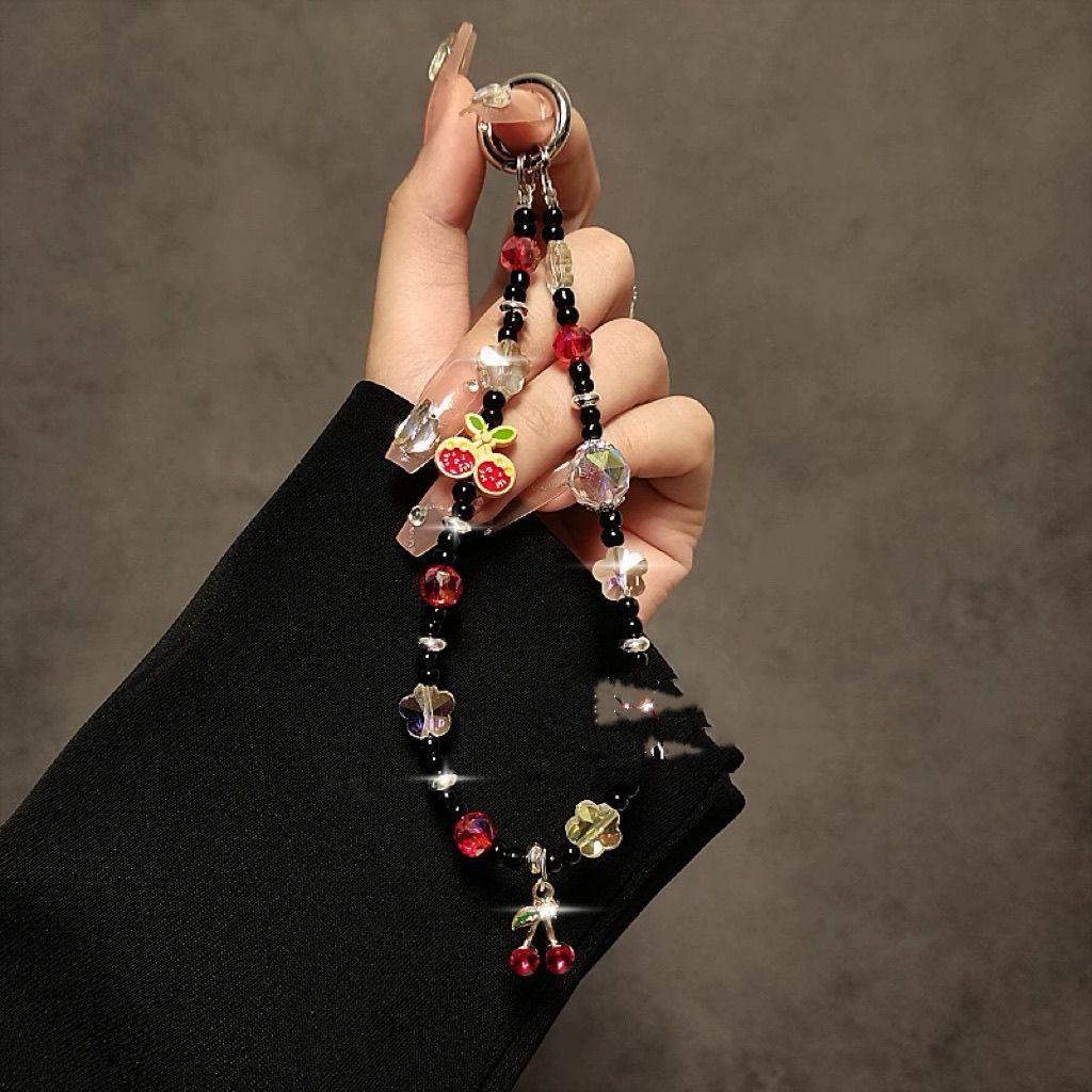 Berry-Themed Beaded Phone Charm Kalsten