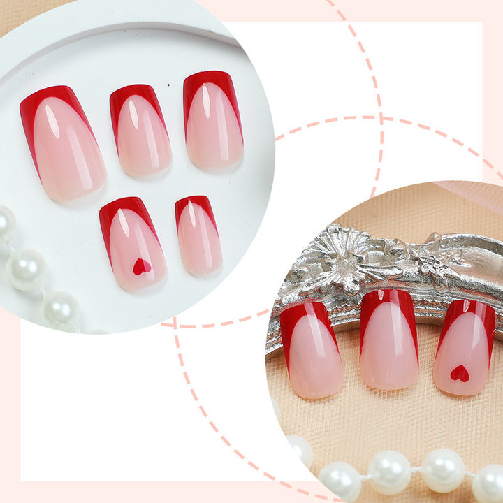 Elegant Heart Design Press-On Nails Kalsten