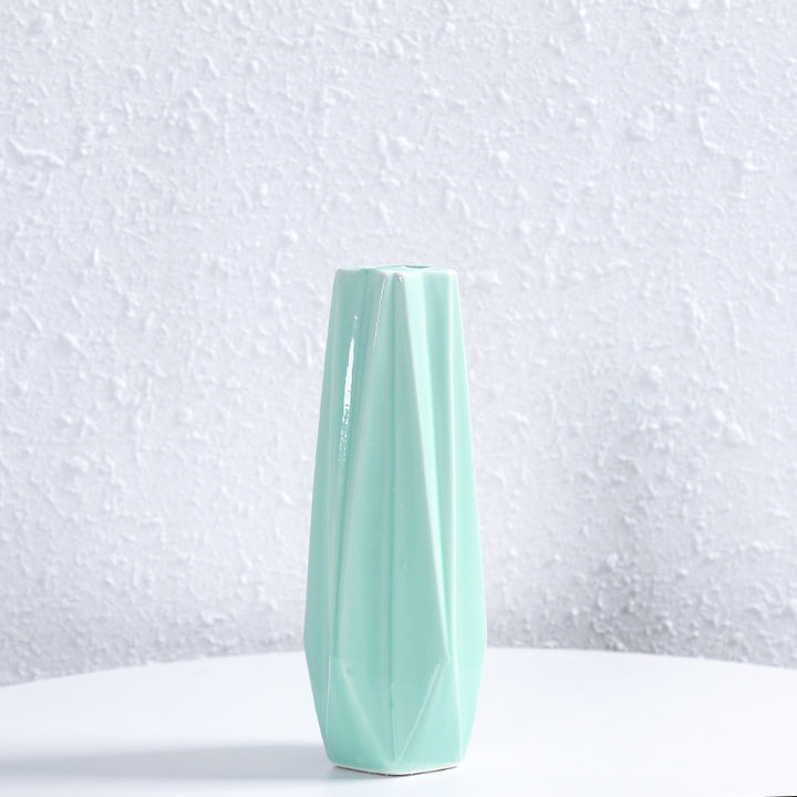 Geometric Faceted Ceramic Flower Vase Kalsten