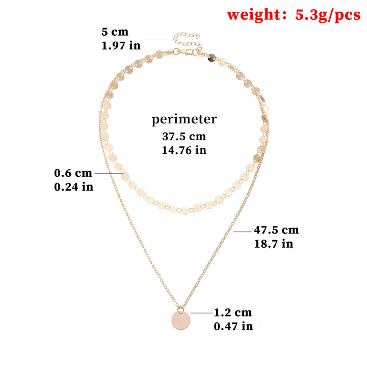 Layered Disc Chain Necklace Kalsten