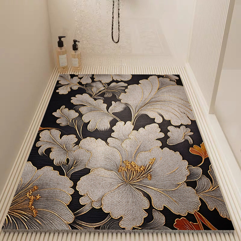 Elegant Floral Patterned Bath Mat Kalsten