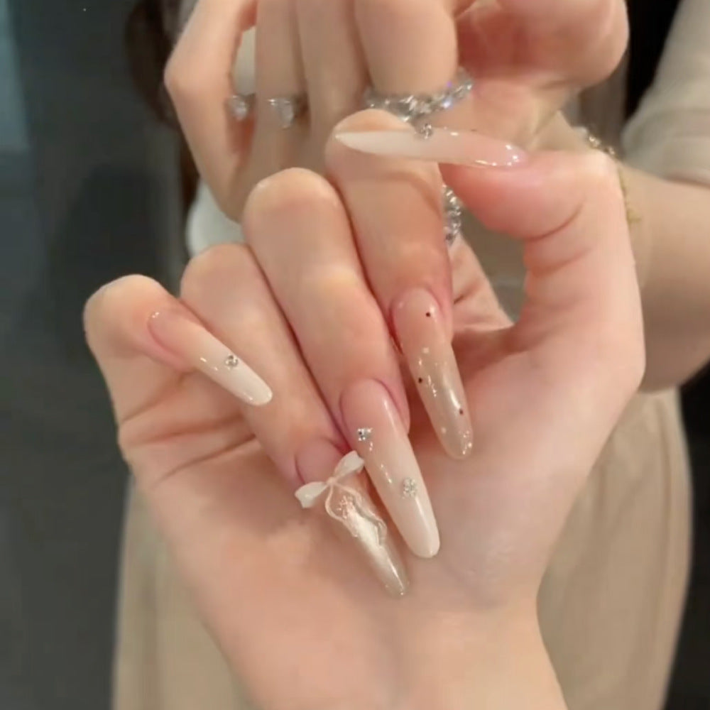 Elegant Stiletto Press-On Nail Set with Decorative Accents Kalsten