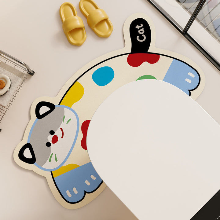 Playful Cat Shaped Bath Mat