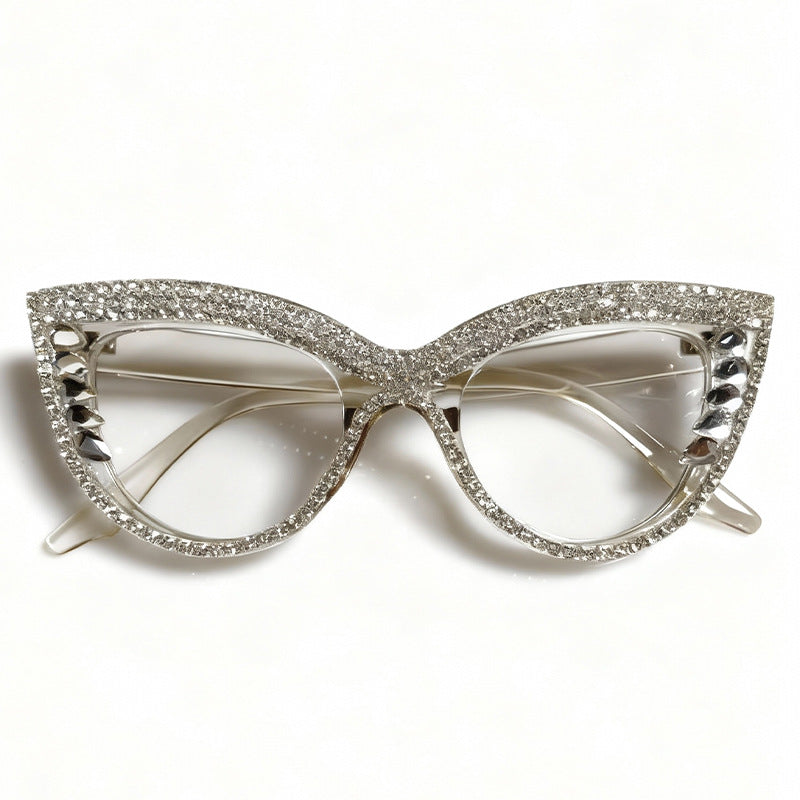Rhinestone-Embellished Cat-Eye Eyewear Kalsten