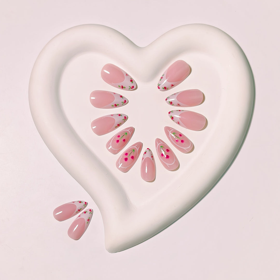 Floral Art Gel Nails