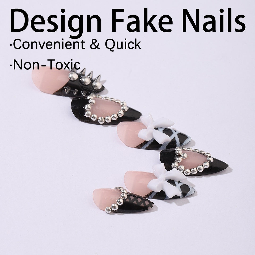 Acrylic nail set with creative, sparkling accents Kalsten