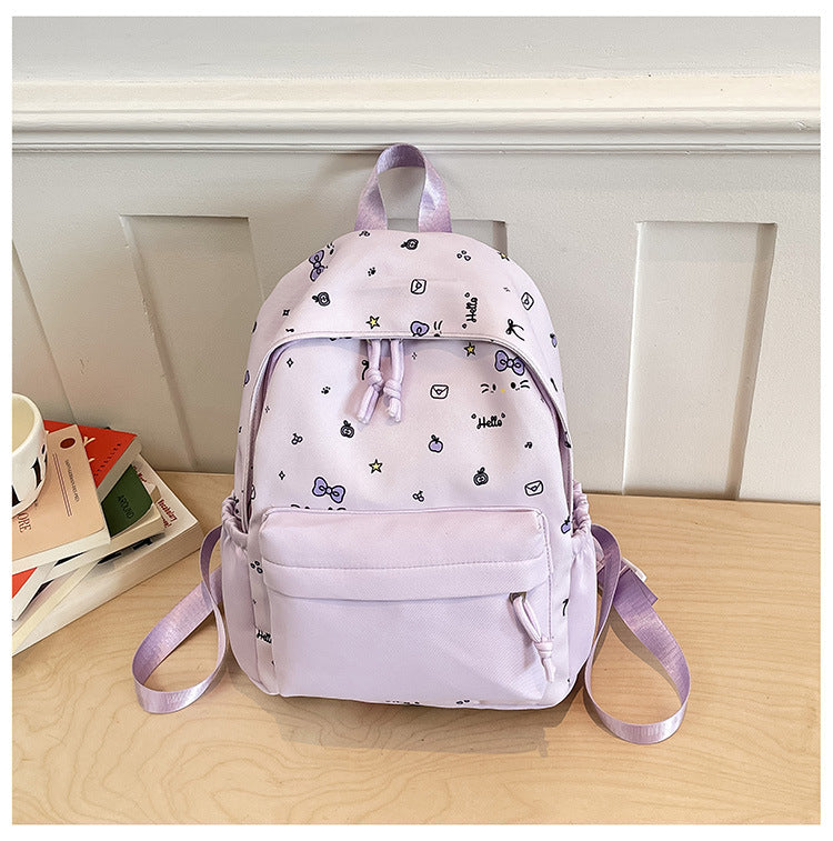 Cute everyday backpack with embroidered bows Kalsten