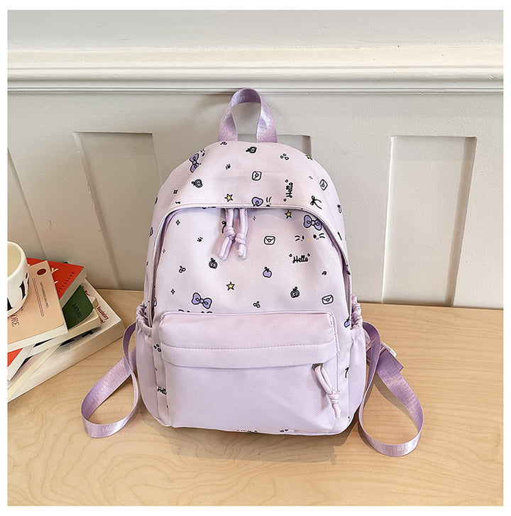 Cute everyday backpack with embroidered bows Kalsten