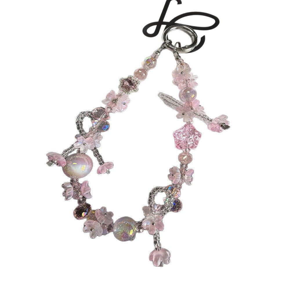 Elegant Floral Beaded Charm Keychain Kalsten