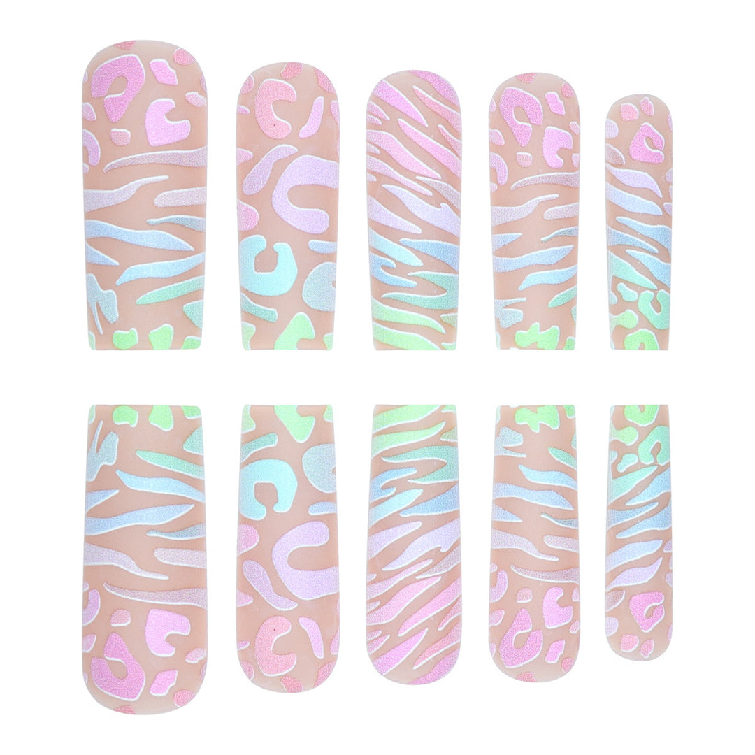 Artistic Long Press-On Nail Extensions Kalsten