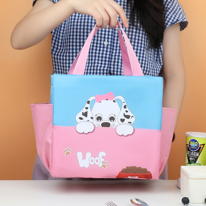 Cute Cartoon Cat-Themed Insulated Lunch Bag