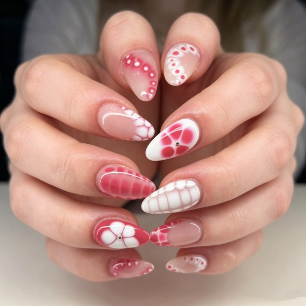 Artistic Press-On Nail Set with Celestial Design Kalsten