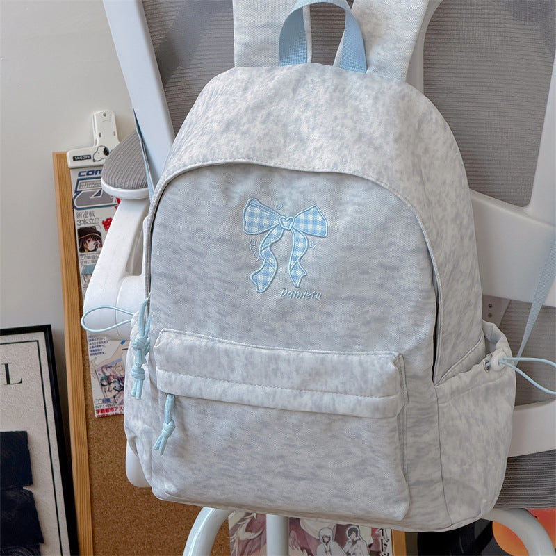 Stylish Embroidered Bow Pattern Backpack Kalsten