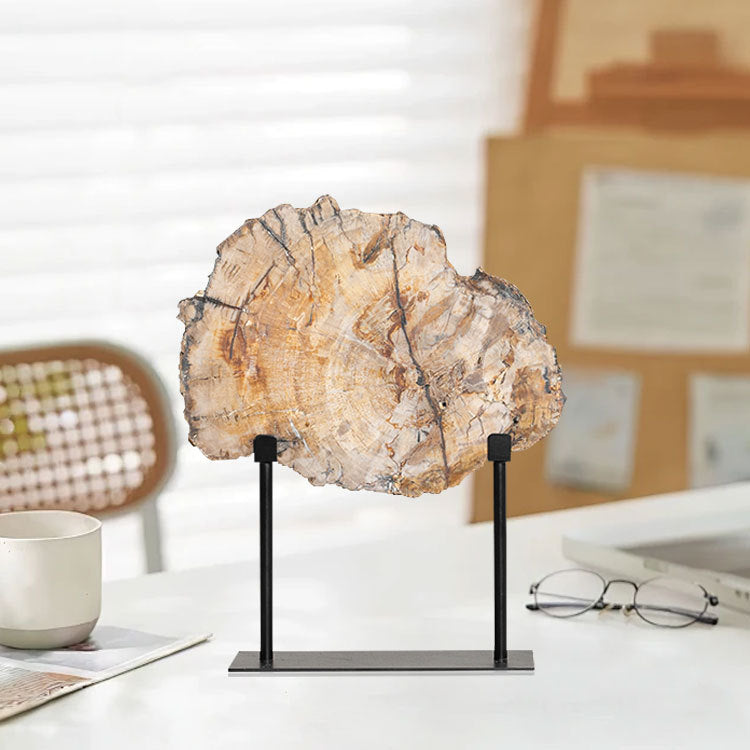 Natural Wood Slice Decorative Sculpture
