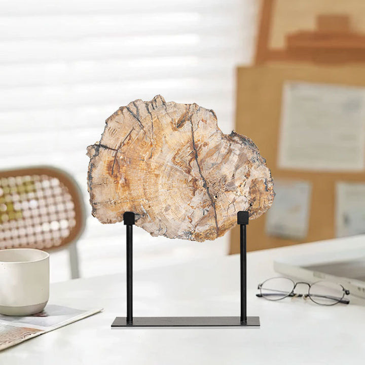 Natural Wood Slice Decorative Sculpture