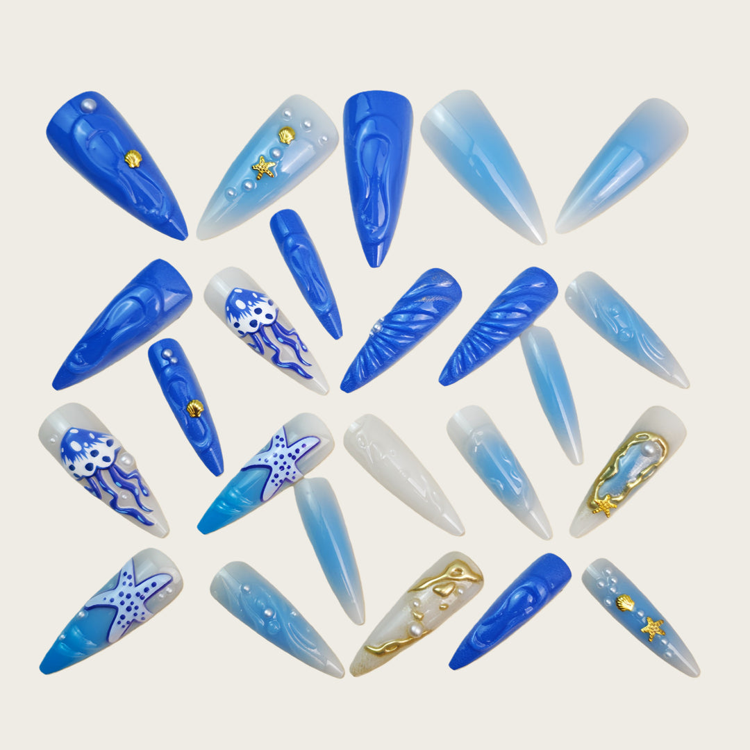 Artificial nails with exotic sea design Kalsten