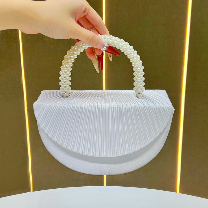 Pleated Satin Clutch Handbag
