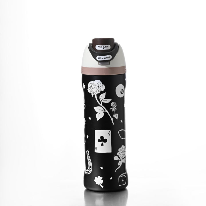 Insulated Stainless Steel Vacuum Water Bottle With One-Touch Flip Lid And Leakproof Safety Lock