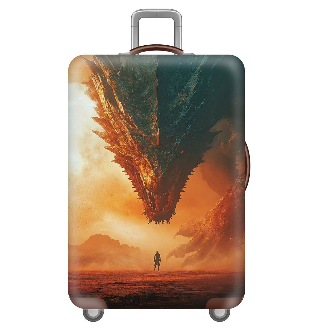 Unisex nan robust Hart shell trolley with lion portrait motif print, shock-resistant ABS polycarbonate shell, multi-wheeled chassis and TSA security lock Kalsten