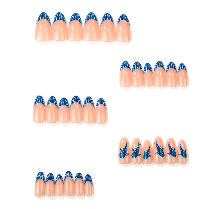 Artistic Dolphin-Themed Press-On Nail Art Set Kalsten