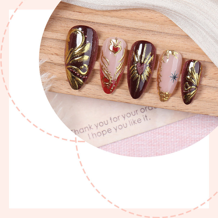 Creative nail art set with glamorous flower and embellishment design Kalsten