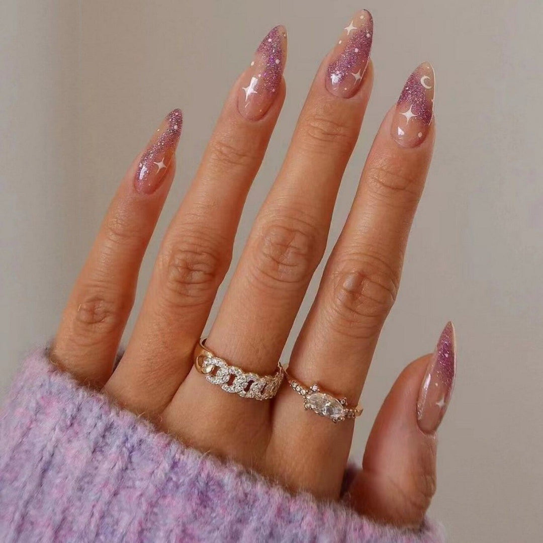 Glittery Starry Stiletto Nail Art Kit
