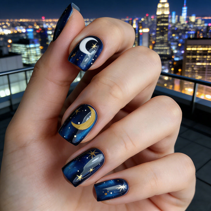 Artistic Celestial Nail Art Enhancements Kalsten