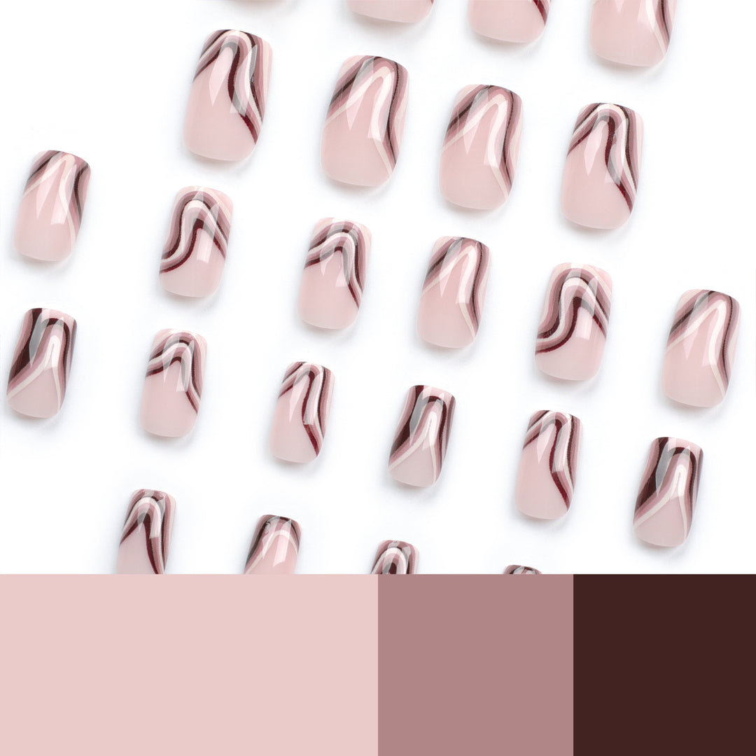 Artful Gel Nails with Elegant Wave Design Kalsten