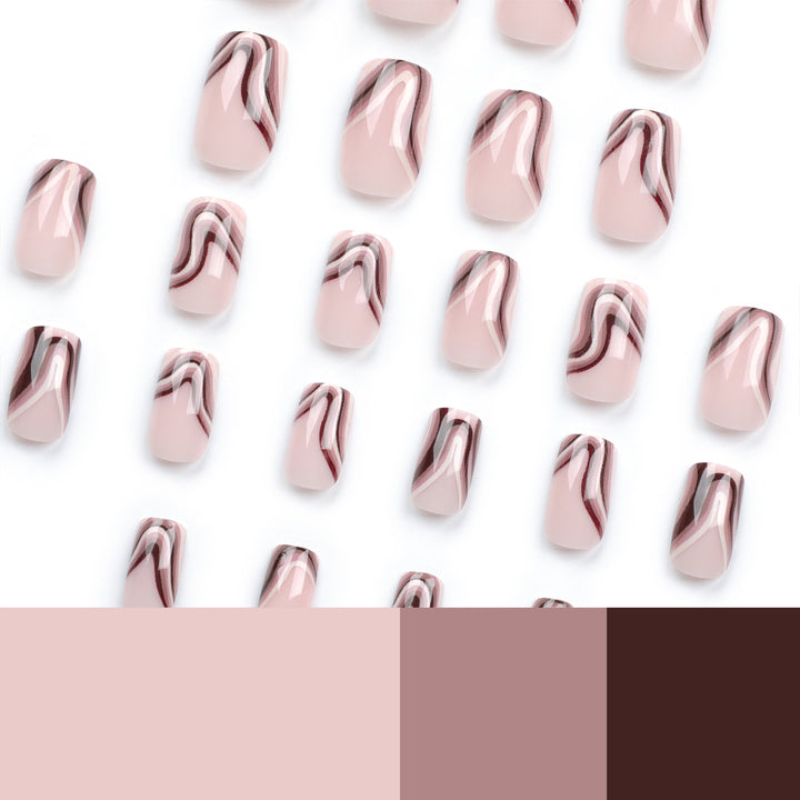 Artful Gel Nails with Elegant Wave Design Kalsten