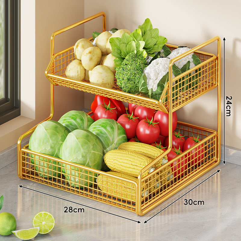 Multi-Tier Wire Mesh Kitchen Pantry Storage Organizer Rack