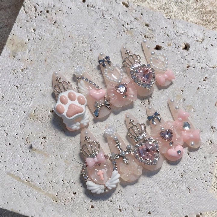 3D Decorative Themed Press-On Nail Set