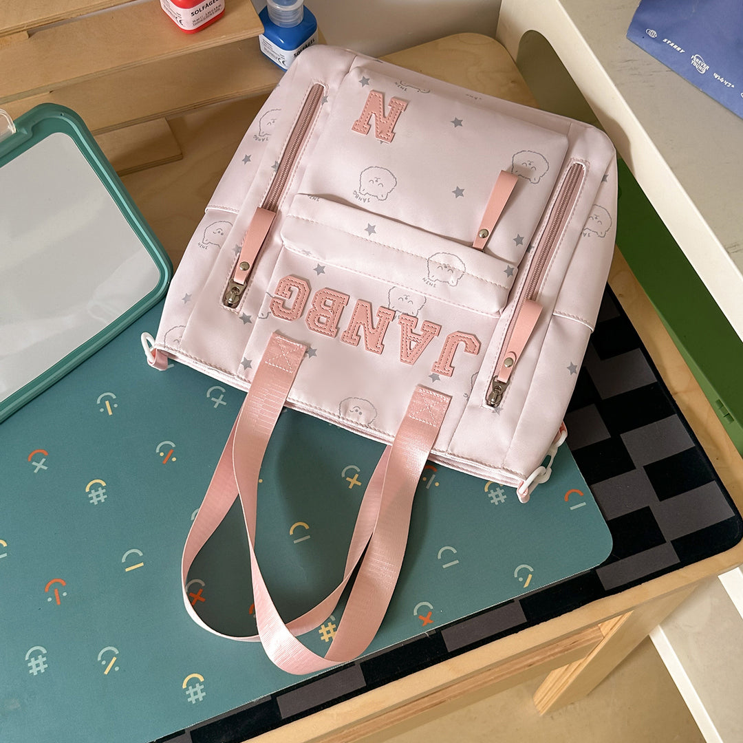 Casual Character-Embellished Backpack Kalsten