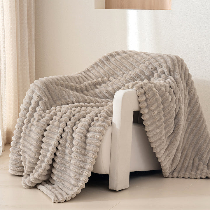 Textured Plush Throw Blanket Kalsten