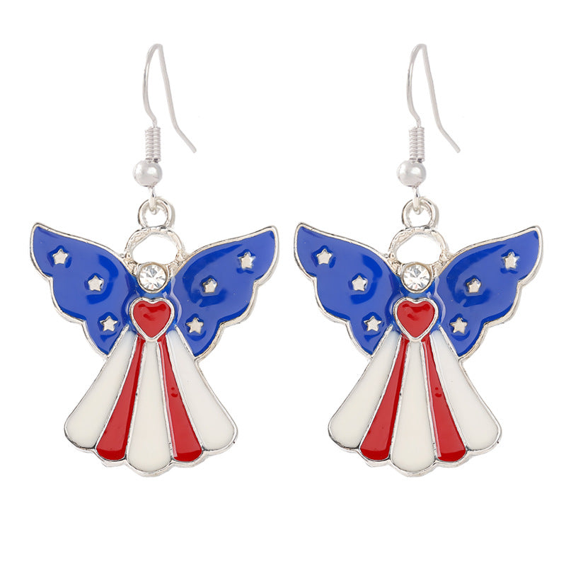 Women nan enamel horseshoe earrings with star motif and fishhook closure Kalsten