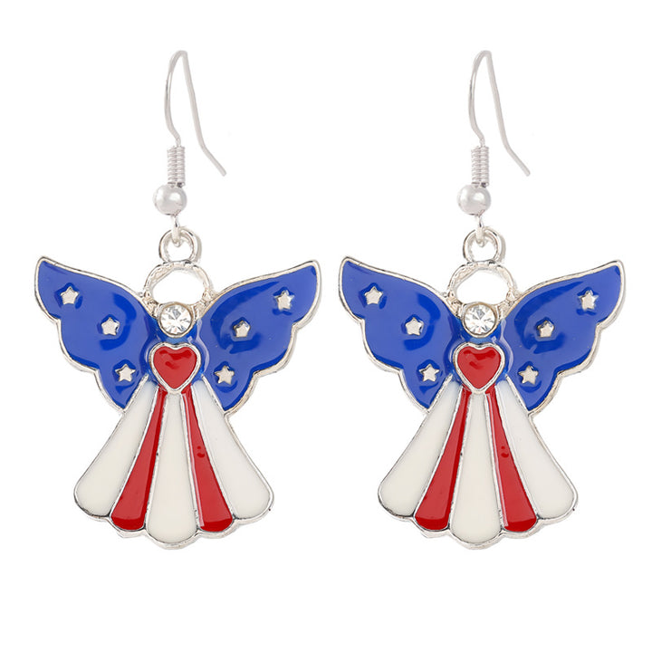 Women nan enamel horseshoe earrings with star motif and fishhook closure Kalsten