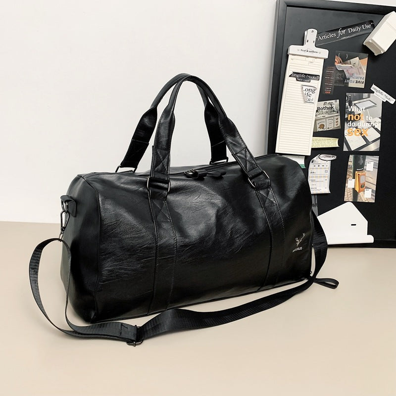 Elegant Woven Leather Duffle Bag