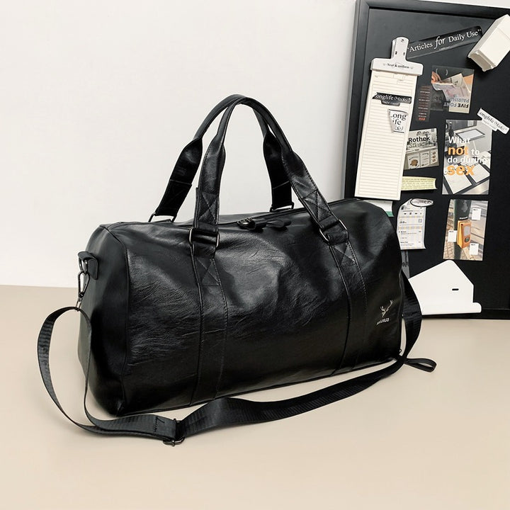 Elegant Woven Leather Duffle Bag