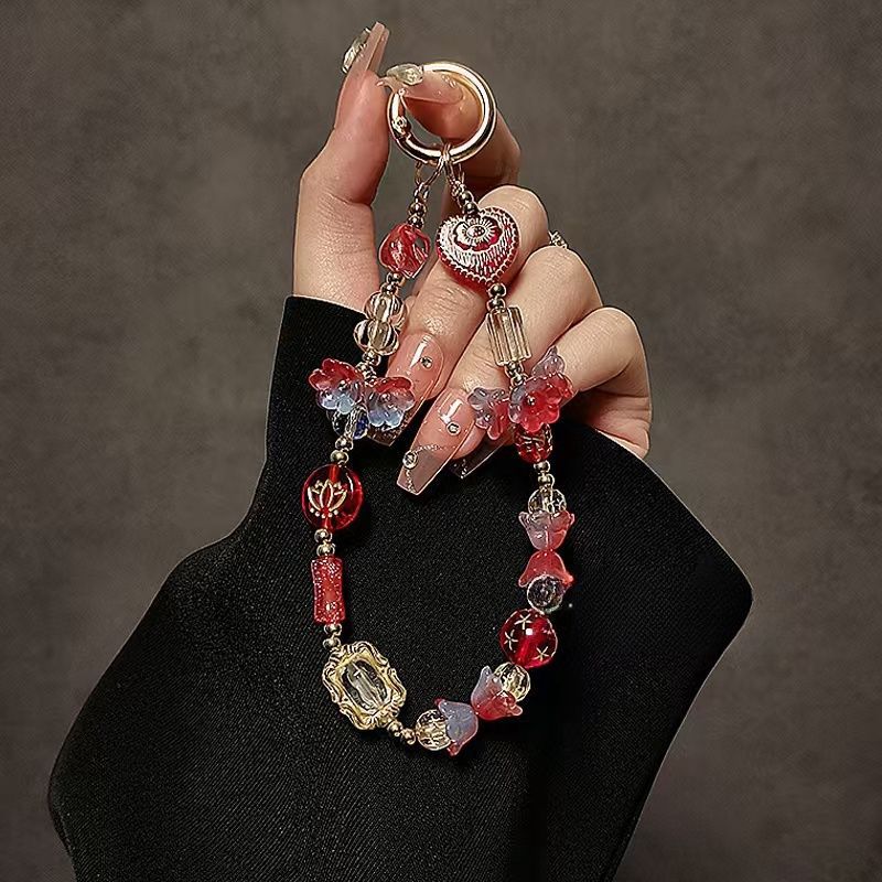 Decorative Bead Charm Keychain Holder Kalsten