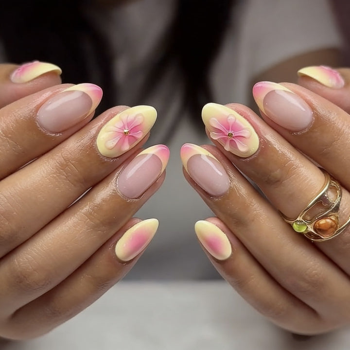 Artificial nails with flower decoration Kalsten