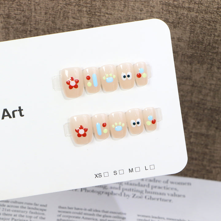 Whimsical Character-Themed Press-On Nail Art Set Kalsten
