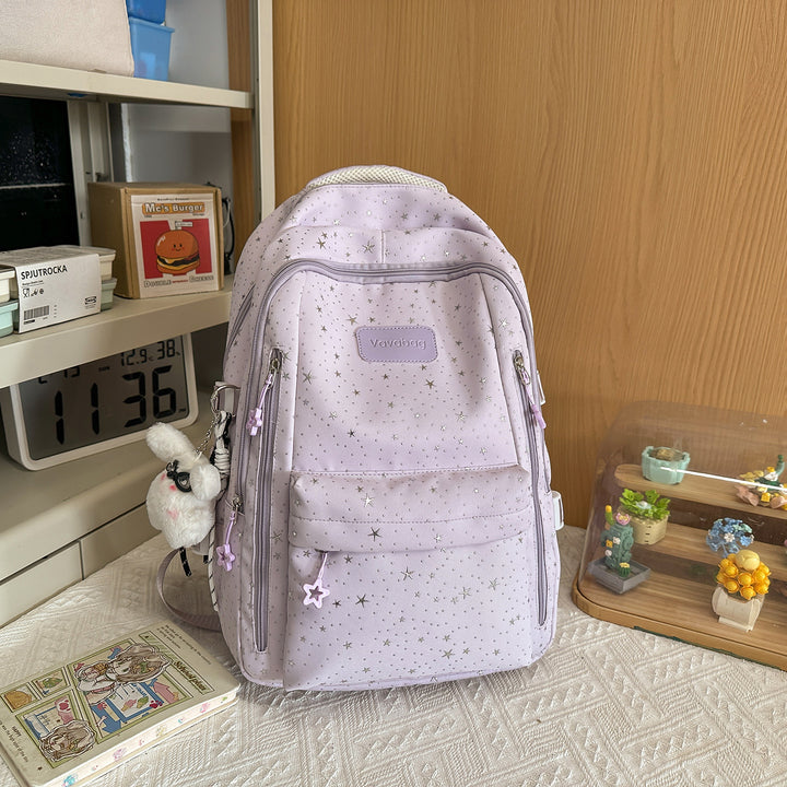 Stylish Multi-Compartment Backpack with Decorative Accents Kalsten