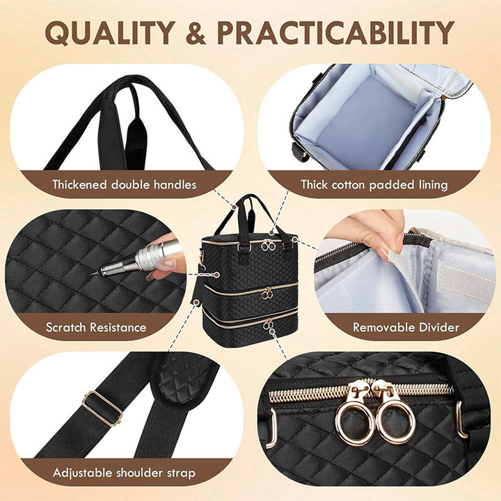 Cosmetic Organizer Bag with Multi-Level Design Kalsten