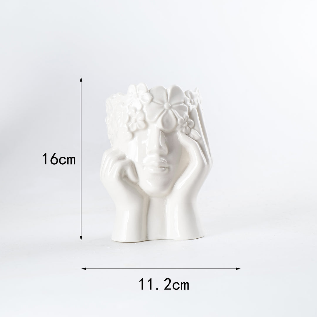 Artistic Ceramic Face Planter