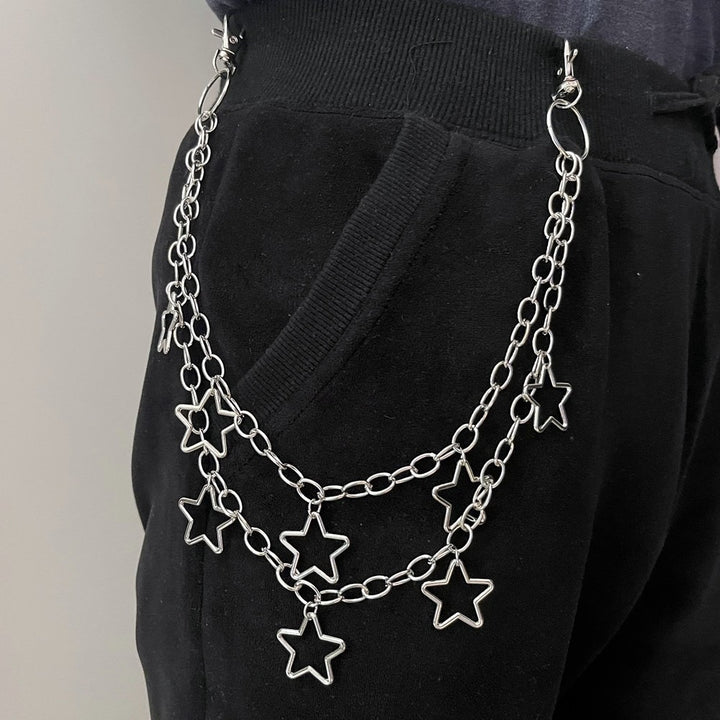 Fashionable chain belt with star pendants Kalsten