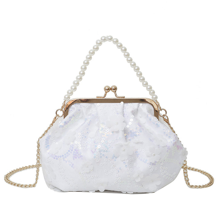 Elegant Floral Sequin Evening Clutch