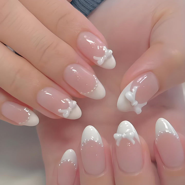 Artificial nail set with elegant bows and tips Kalsten