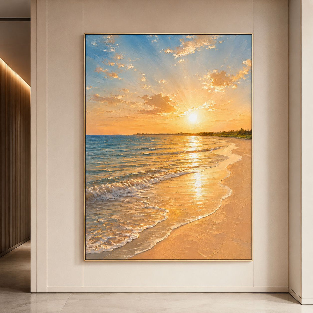 Coastal Wave Textured Canvas Artwork